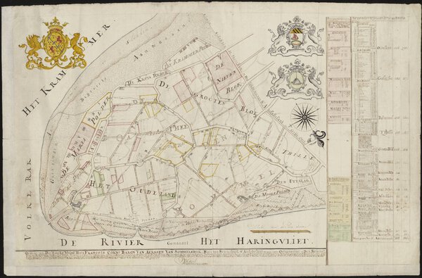 Museumkwaliteit reproductie van de oude kaart Sint-Adolfsland 1776, handgetekend door J. van Weel.