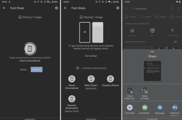 Разница между Android 9 и Android 10 6 Fast Share в Android 10
