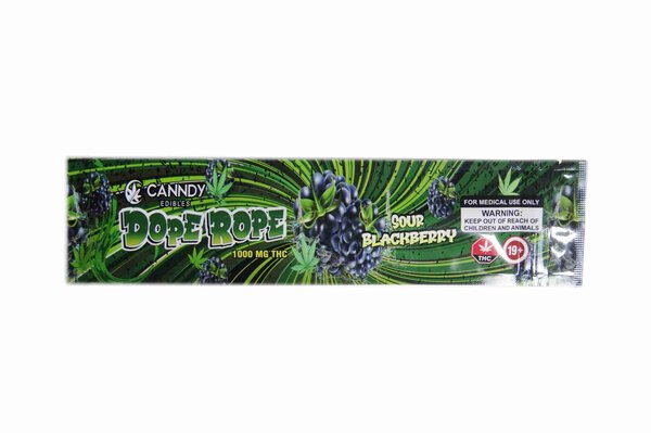Canndy Edibles – (1000mg THC) Dope Rope Sour Blackberry