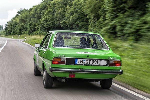 Audi 80 GTE, year of manufacture 1976 (rear view, dynamic)