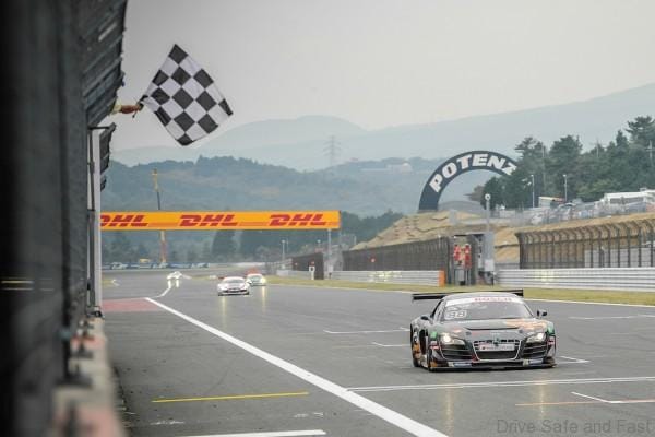 Marchy Lee (HKG) Audi Hong Kong Team win race 2 at Audi R8 LMS Cup, Rd5, Fuji, Japan, 9-10 October 2015.