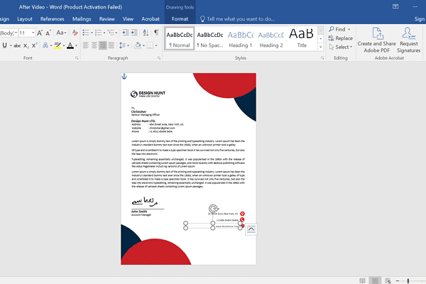 Professional MS Word Cover Letter Template Design Preview