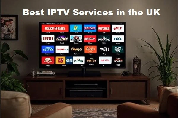 IPTV United Kingdom streaming service on smart TV in a UK living room