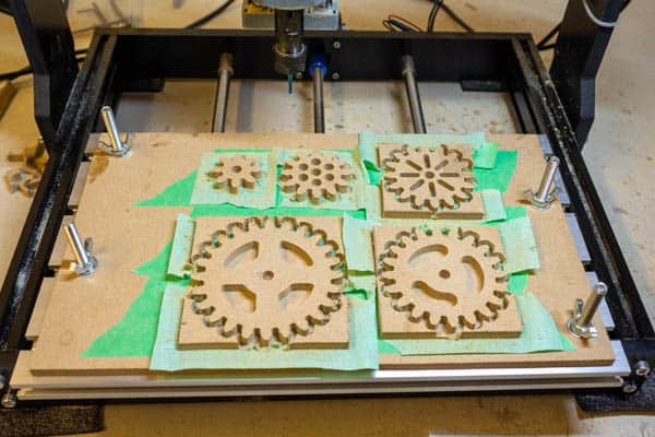 spur gears being machined