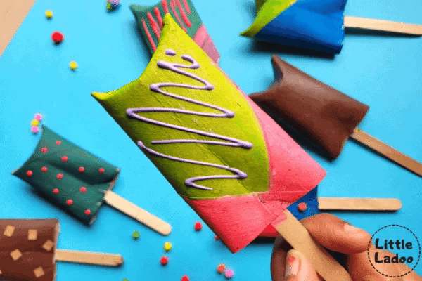 popsicle craft made with toilet paper roll tubes