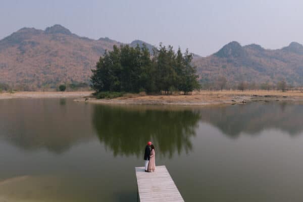 Aerial Prewedding photo Abac kran