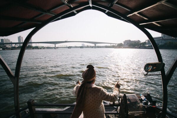 Baraat arriving by boat on the river