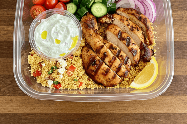 our-story Greek Chicken with Couscous and Tzatziki | Meal Prep Newport Beach | MealsByLindsay.com