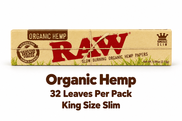 RAW Papers -Organic Hemp- King Size Slim- 32 Leaves