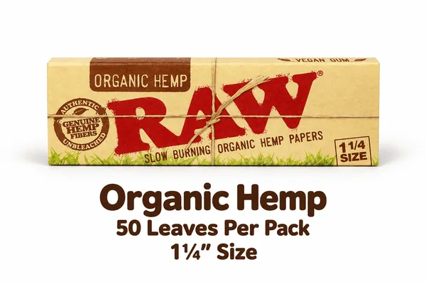 RAW Brand Papers - Organic Hemp- 1 ¼"- 50 Leaves