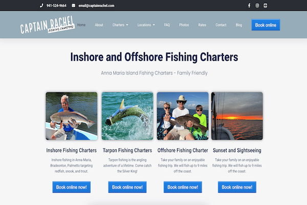 Website Design For Fishing Charters and Fishing Guides