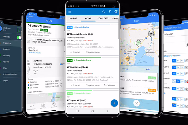 TowBook GPS dispatch used by Freeway Towing & Storage for Glendale AZ towing