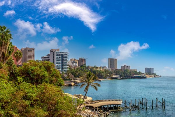 Beautiful coastal views from the Corniche promenade, Dakar, Senegal, West Africa