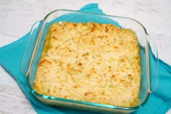 chicken pot pie in baking dish