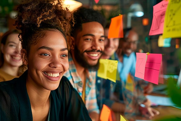 People smile at work