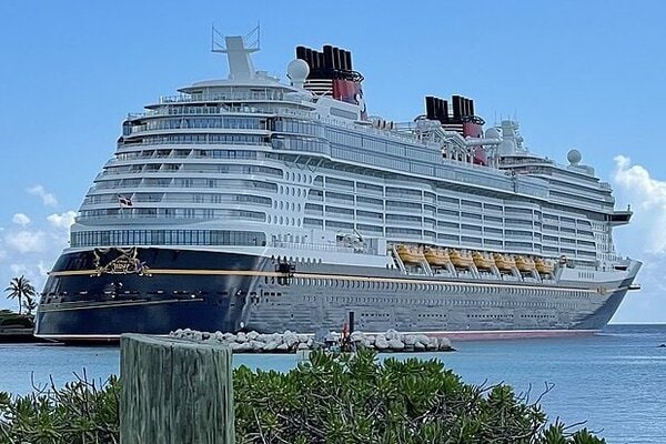 Disney Wish cruise ship departing Port Canaveral