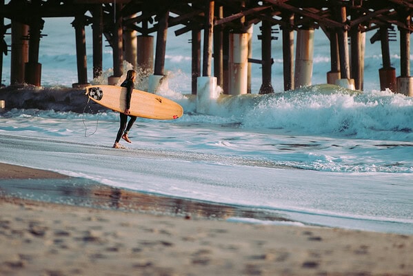 Surfer at Cocoa Beach on Florida's Space Coast