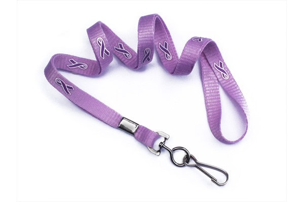 3/8'' MicroWeave Cause Awareness, Non-Breakaway Lanyard - 100 per pack