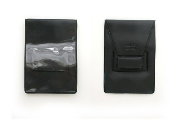 Black Vinyl Vertical 1-Pocket Magnetic Badge Holder, 2.35" x 3.25"