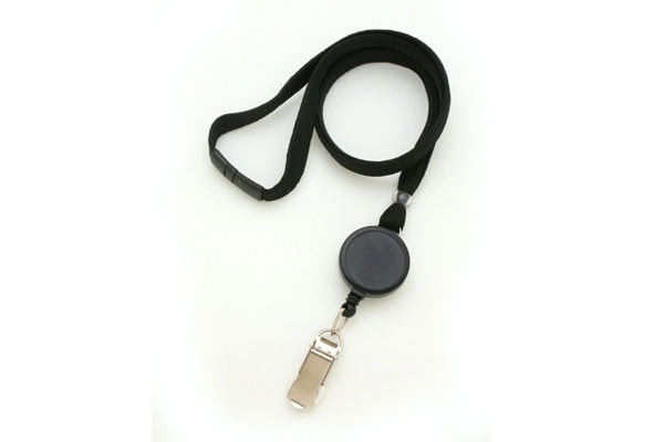 Round Badge Reels - Breakaway Lanyard - 3/8'' - Card Clamp - 100 per pack