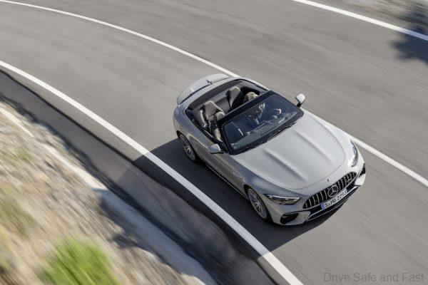 Mercedes-AMG SL 55 4MATIC+ alpin grey uni; interior: leather nappa style black/tartufo top down roof down
