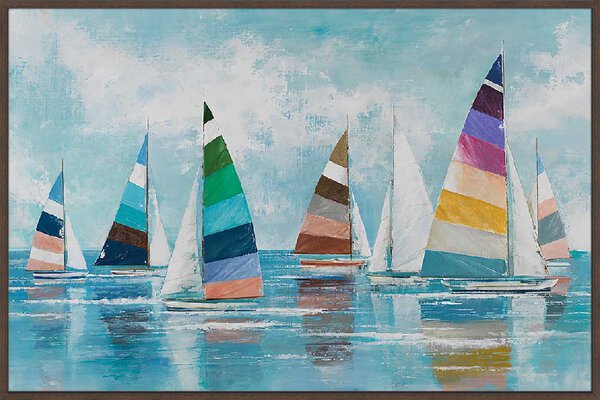 Sailing In Color - Canvas Gallery Walnut