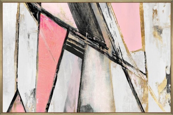 Warm Geometric I Blush Version - Canvas Gallery Champagne