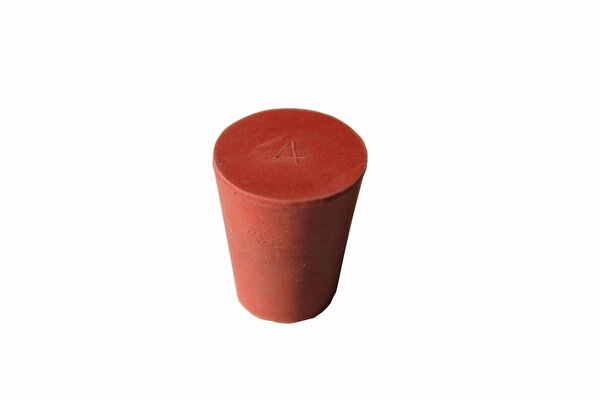 BOUCHON CONIQUE CAOUTCHOUC - ROUGE D18X13 H22MM
