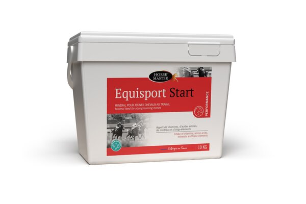 Seau de 10 kg d'Equisport Start Horse Master, complément minéral pour jeune cheval à l'entraînement