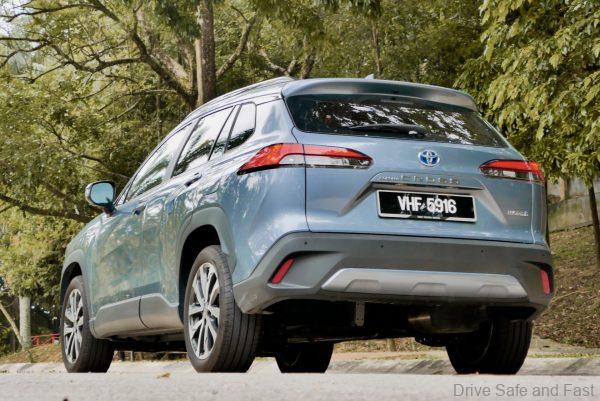 rear end of the Toyota Corolla Cross Hybrid in Klang
