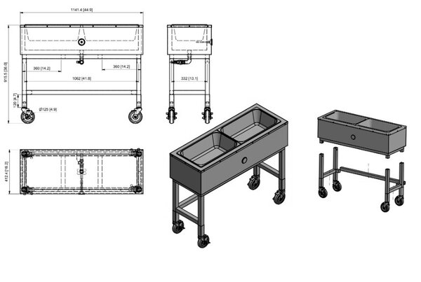 Quality Industries 36" icebath w/2 1/1 pans - Image 2