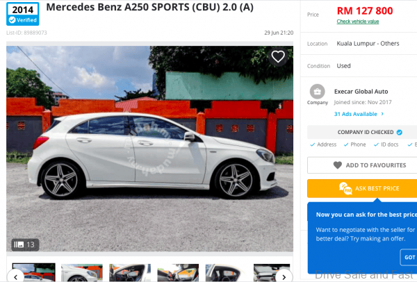 Mercedes A250 AMG_used 2014