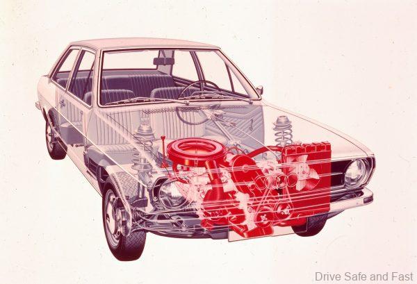 Audi 80 LS - phantom drawing engine compartment