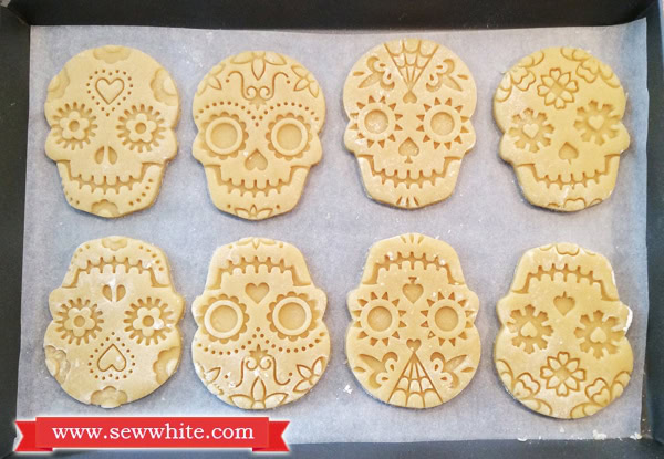 Day of the Dead biscuits ready for the oven