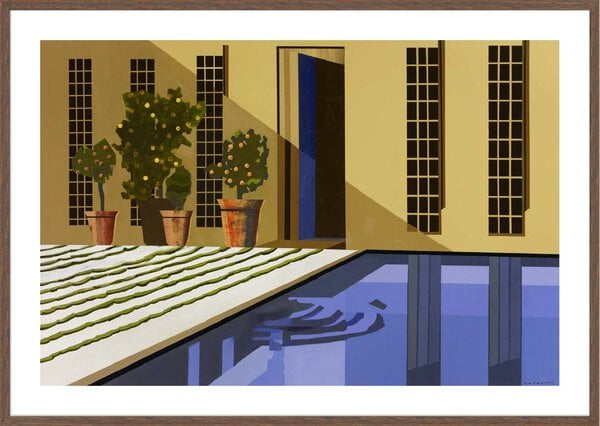 Poolside 1 - 5cm White Border Box Walnut