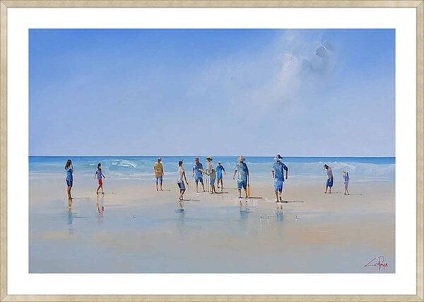Test Match At The Beach - 5cm White Border