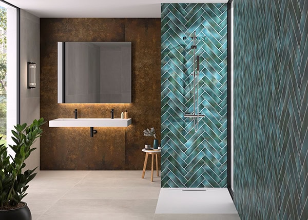 kinedo panel green tile pattern 