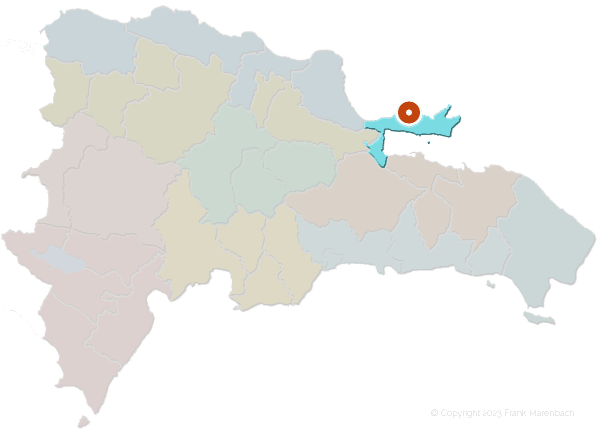 Karte mit der Lage von Las Terrenas auf der Halbinsel Samaná