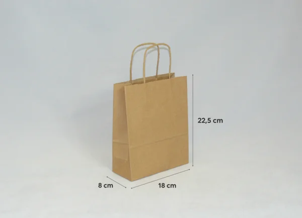 Torba Ucho Skręcane 18x8x22 Beż - Awih - Torby I Opakowania Torba ucho skręcane 18 x 8 x 22 cm beżowa