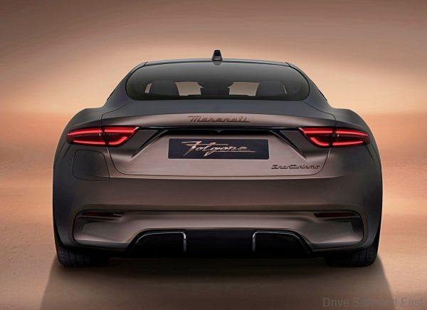 rear view of the new Maserati GranTurismo Folgore electric