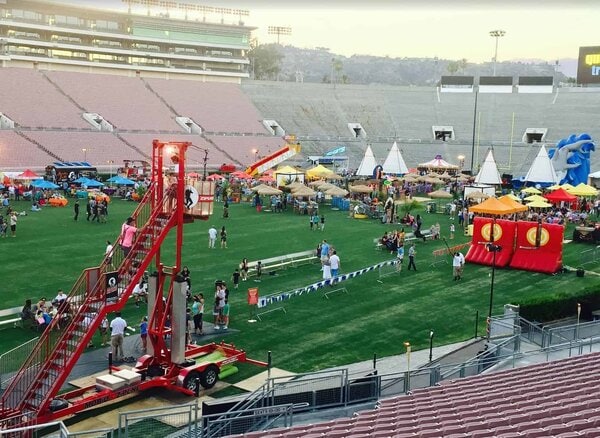 Mobile Zip Line Rental rental for events in Los Angeles, Orange County, and nationwide