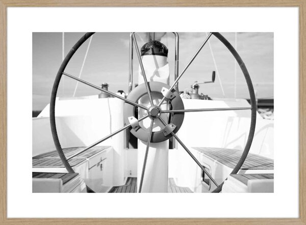 A Steering Wheel on a Boat - 10cm Mount Board - Image 2
