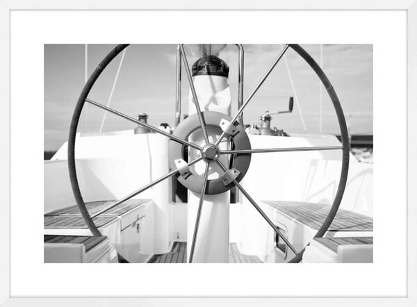 A Steering Wheel on a Boat - 10cm Mount Board - Image 3