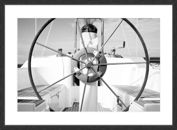 A Steering Wheel on a Boat - 10cm Mount Board