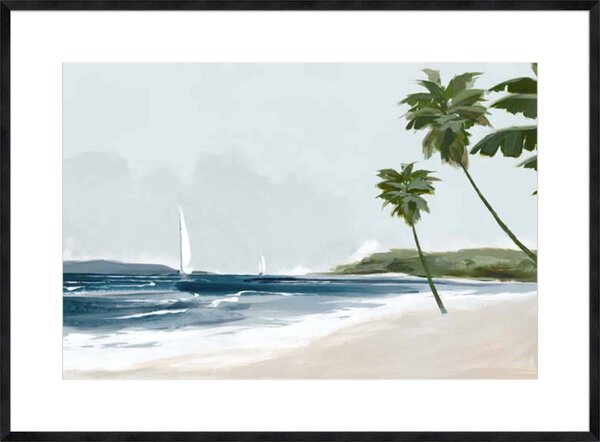 Secluded Palm Beach - 10cm Mount Board Sm. Black Woodgrain