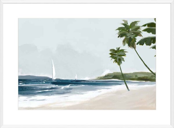 Secluded Palm Beach - 10cm Mount Board Box White