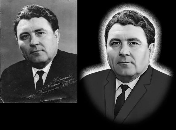 ретушь портрета на памятнике