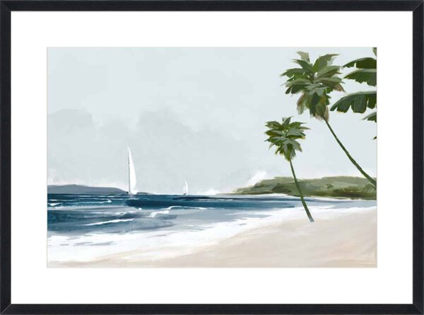 Secluded Palm Beach - 10cm Mount Board Lg. Black Woodgrain