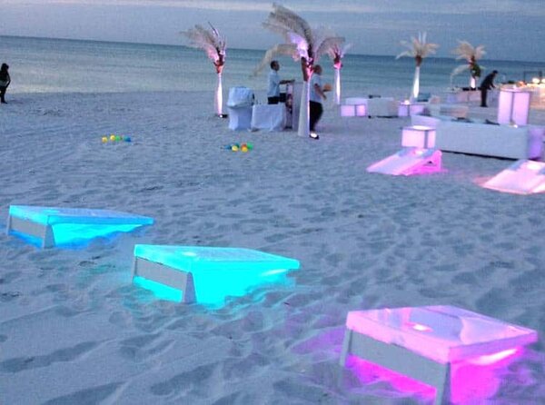 LED Corn Hole Toss rental for events in Los Angeles, Orange County, and nationwide