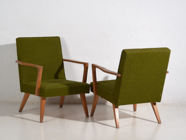 Butacas vintage de color verde (c.1950). Conjunto de 2 piezas